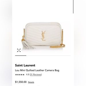 Saint Laurent Lou mini quilted came bag - Ivory/Gold